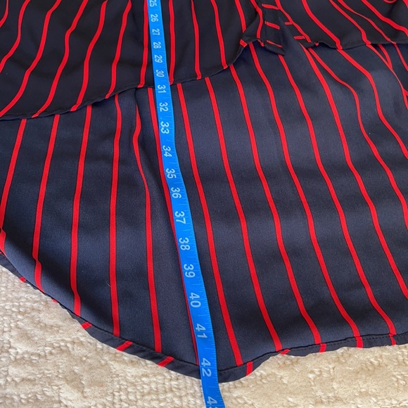 Torrid Lexie Blue & Red Stripe Georgette Tunic Tank High Size 2 - Picture 14 of 15